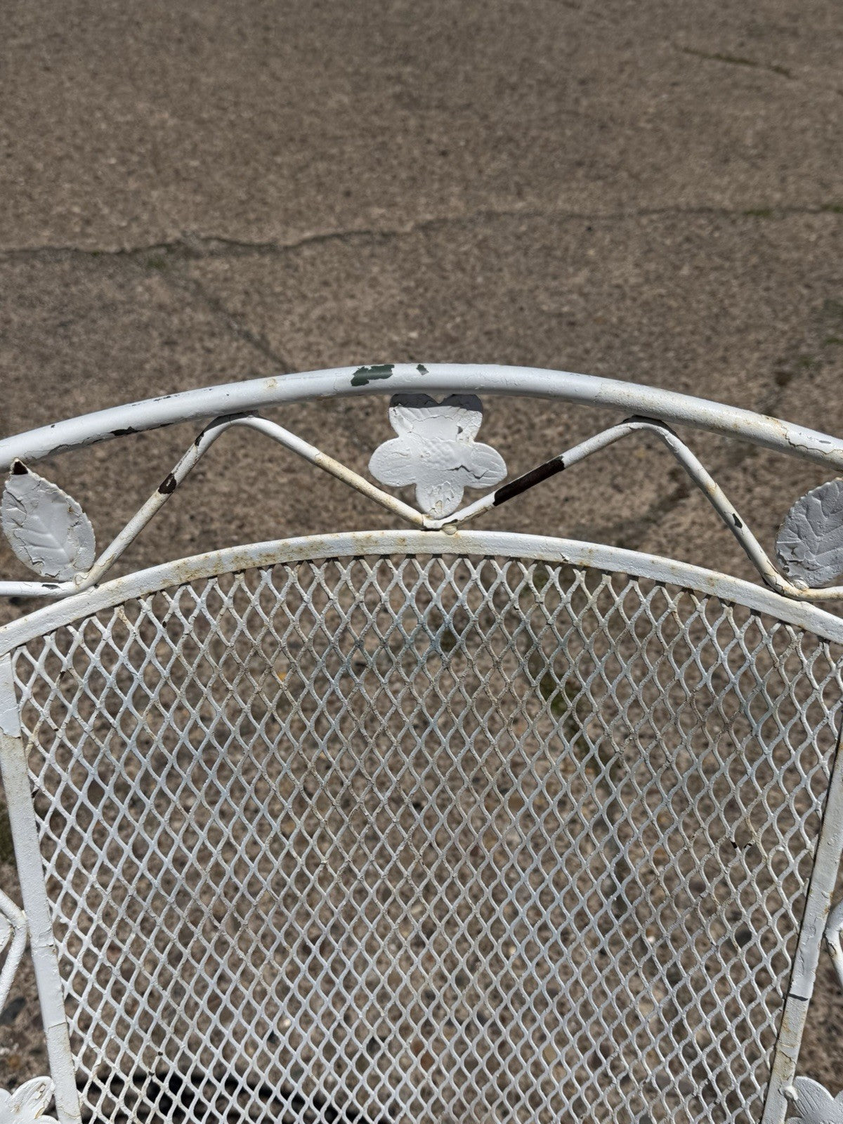 Vintage Woodard Era Floral Wrought Iron Springer Garden Patio Arm Chair - a Pair