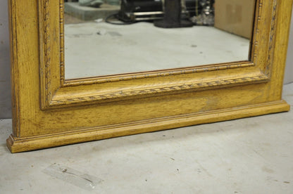 Vintage French Country Provincial Style Oak Wood Trumeau Wall Mirror by Baker