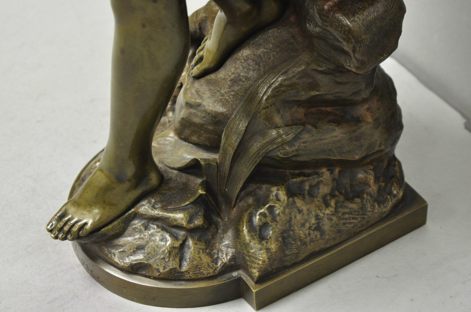 Antique Edouard Drouot (1859-1945) "La Rosse" French Bronze Sculpture of Woman