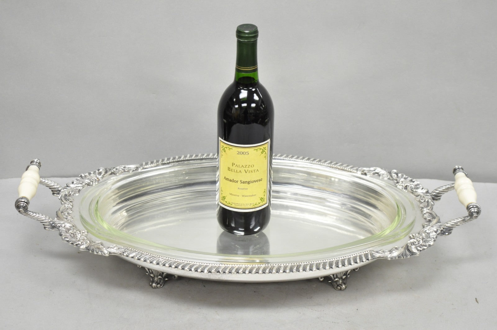 Antique Sheffield Victorian Silver Plated Large Twin Handle Serving Dish Platter