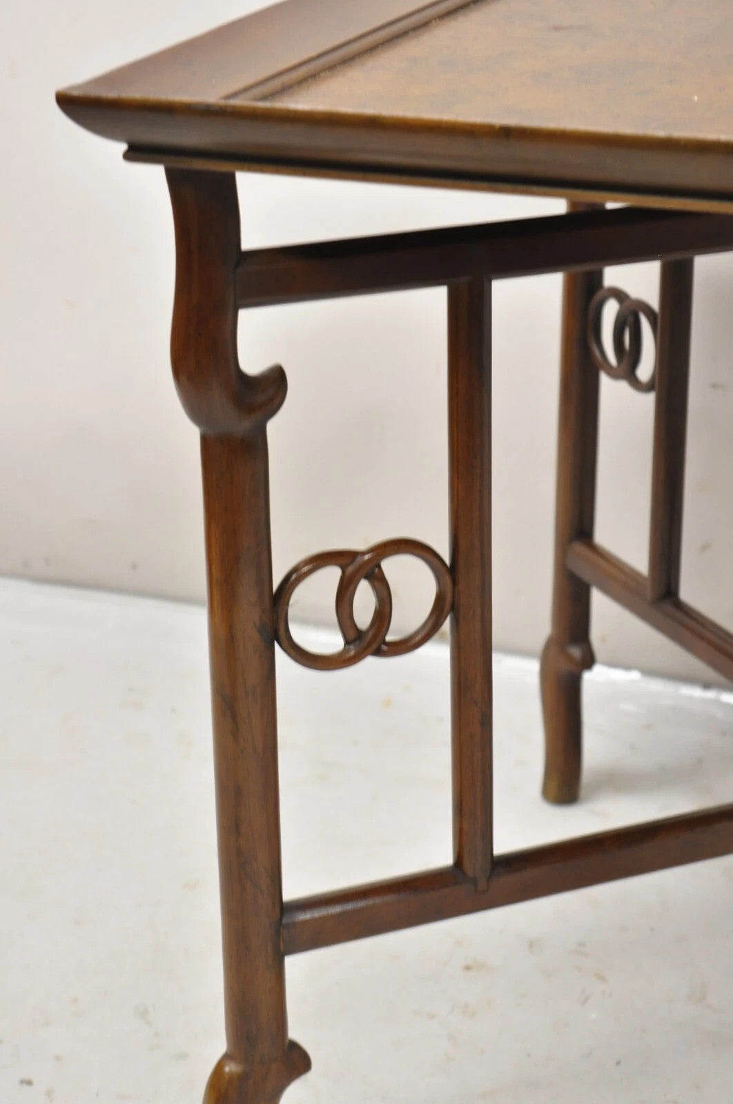 Michael Taylor for Baker Far East Asian Burl Wood Square Occasional Side Table