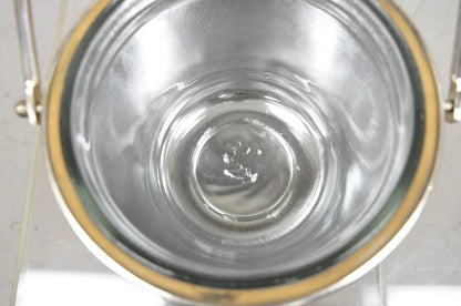 Vintage Wallace Mid Century Modern Silver Plated Glass Lined Hinged Ice Bucket