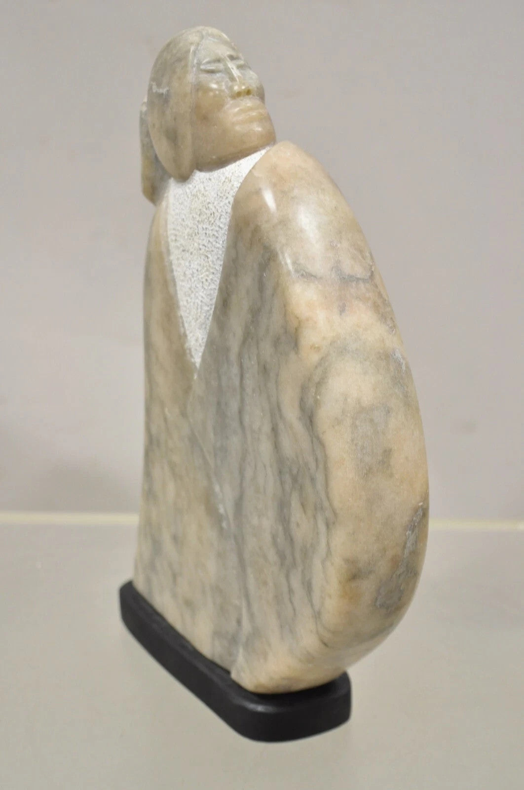 Ned Archuleta Native American Figural Woman Carved Alabaster Figure Sculpture