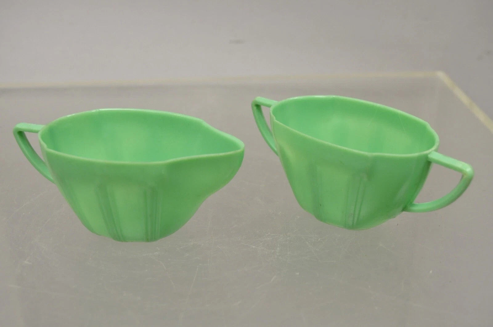 Vintage Art Deco Green & Yellow Bonny Ware Safetyware Bowl Set - 8 Pc Set