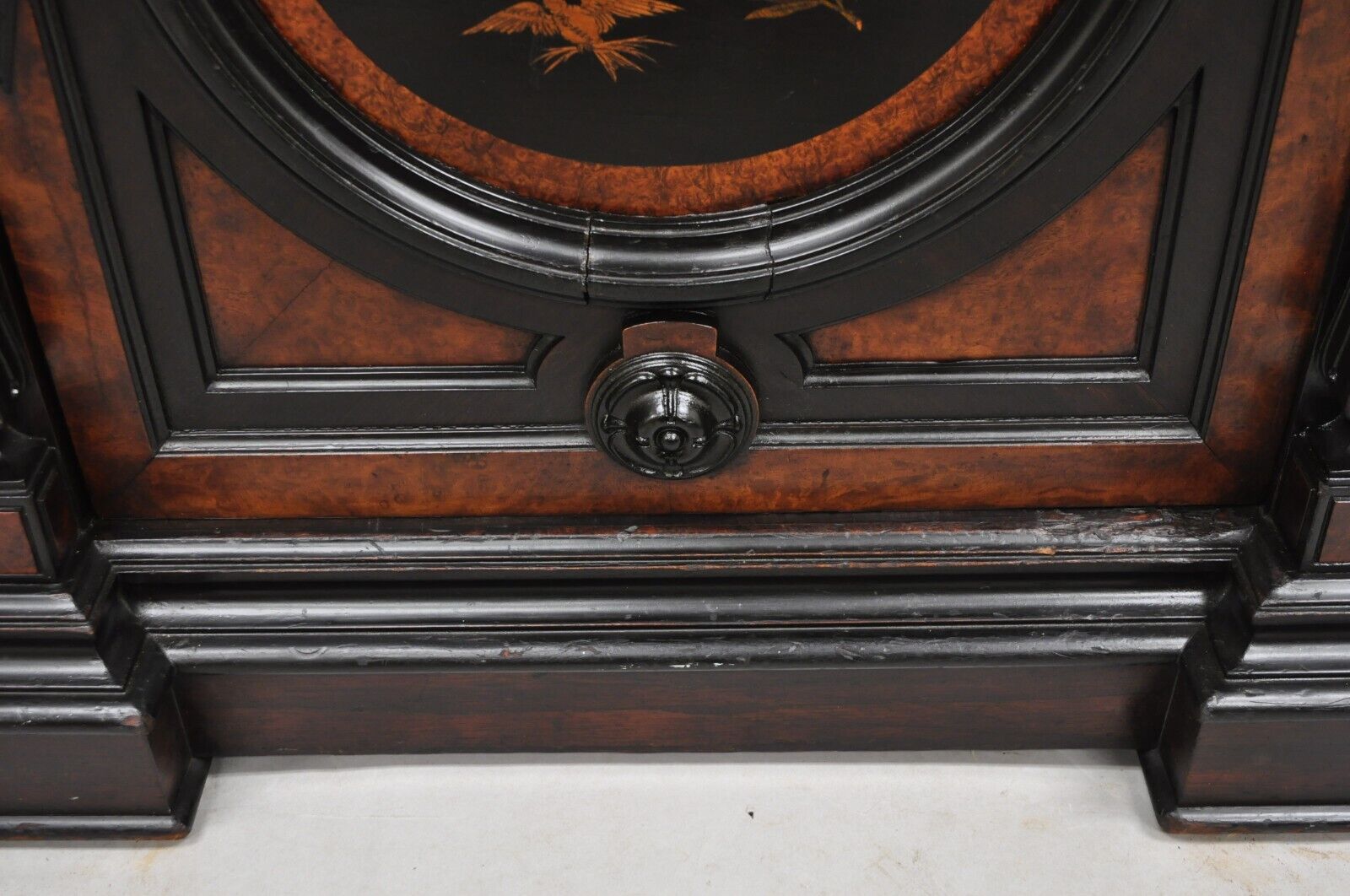 Victorian Ebonized Rosewood Figural Carved Parlor Cabinet attr. Pottier & Stymus