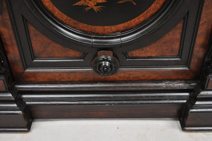 Victorian Ebonized Rosewood Figural Carved Parlor Cabinet attr. Pottier & Stymus