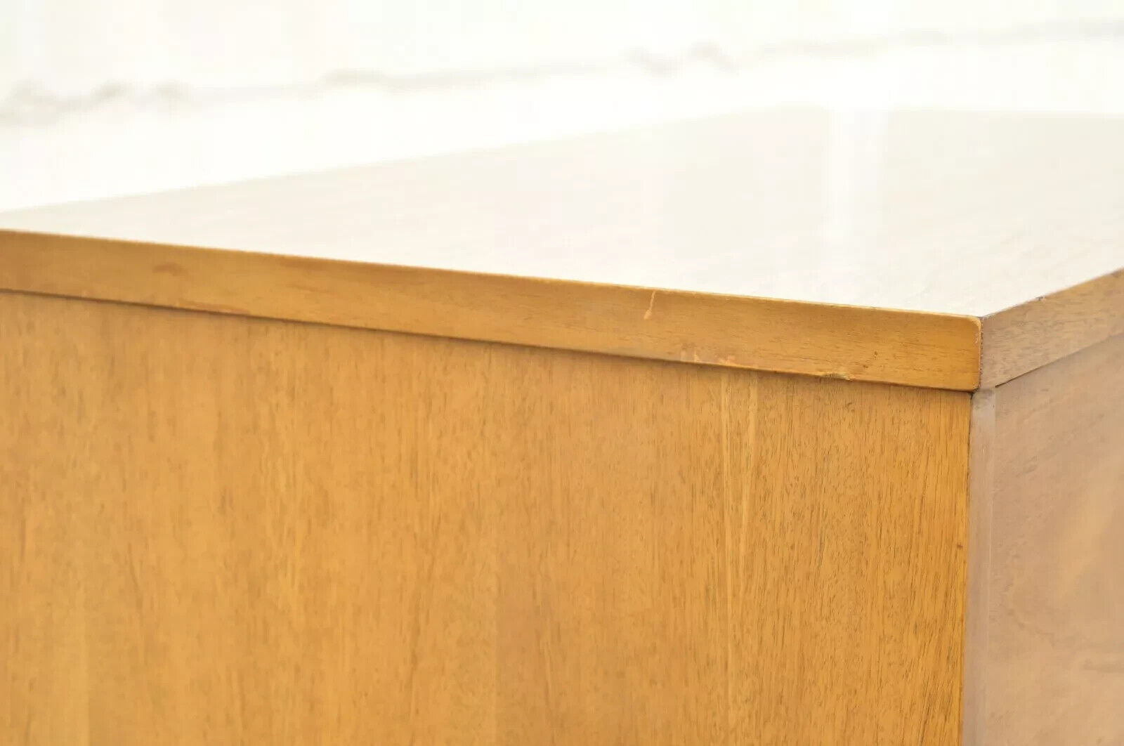 Johnson Carper Mid Century Modern Walnut Formica Top 4 Drawer Chest Dresser