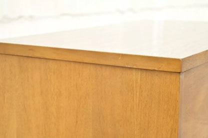 Johnson Carper Mid Century Modern Walnut Formica Top 4 Drawer Chest Dresser