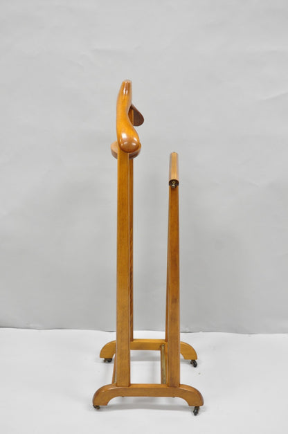 Vintage Fratelli Reguitti Italian Beech Wood 2 Tier Gentleman's Clothing Valet