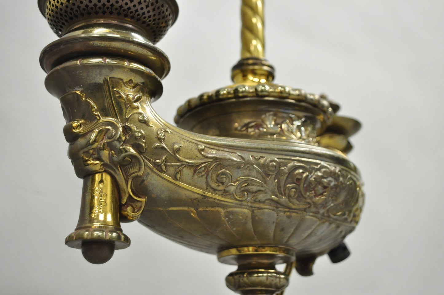 Antique French Renaissance Bronze Gone With The Wind Genie Lantern Student Lamp