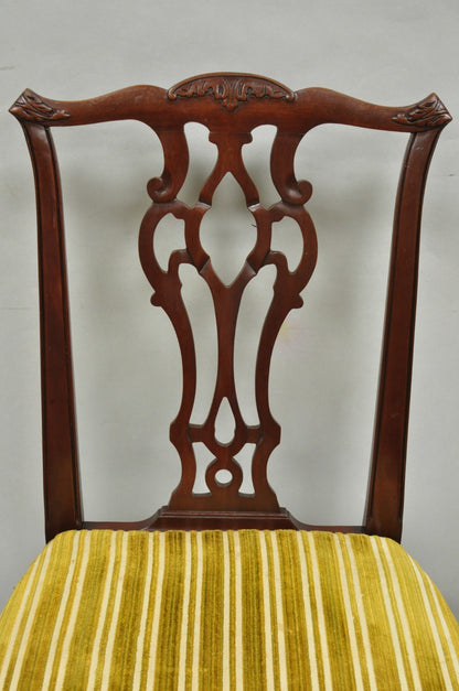 John Stuart Chippendale Carved Mahogany Ball and Claw Dining Chairs - Set of 4
