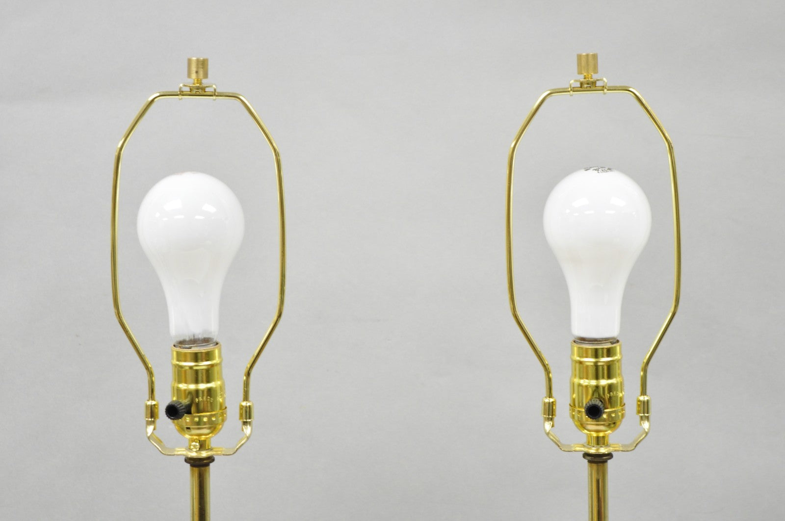 Vintage Modeline Mid Century Modern Walnut & Blue Stained Glass Table Lamps Pair