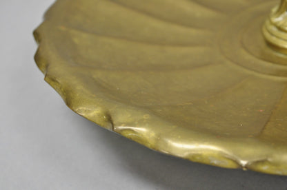 Vintage Art Nouveau Brass Figural Nude Woman Centerpiece Compote Dish Bowl
