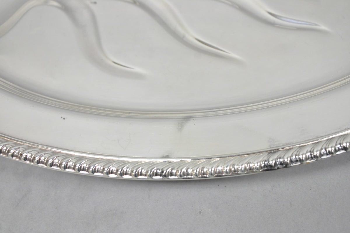 Vintage W.M. Rogers 810 Regency Silver Plated Oval Meat Cutlery Serving Platter