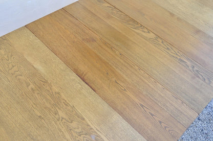 Antique American Victorian Oak Wood Square Extension Dining Table with 3 Leaves