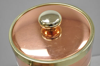 Vintage Kraftware NYC Mid Century Modern Copper And Brass Covered Bar Ice Bucket