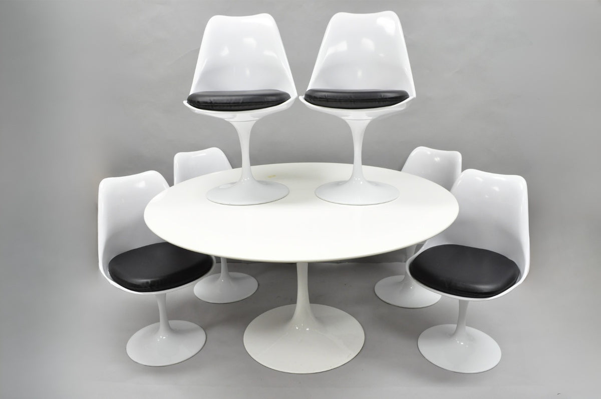 Starway Contemporary Modern Tulip Style Dining Set Table & 6 Chairs - 7 Pcs