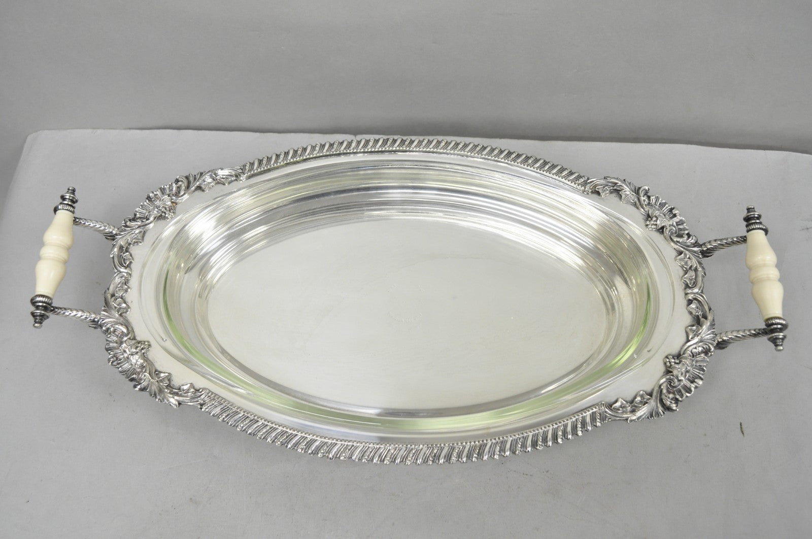 Antique Sheffield Victorian Silver Plated Large Twin Handle Serving Dish Platter