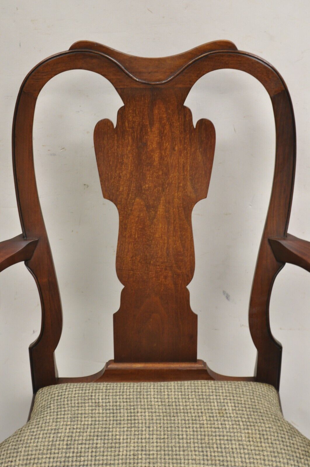 Vintage Saybolt Cleland Queen Anne Style Solid Mahogany Wide Armchair