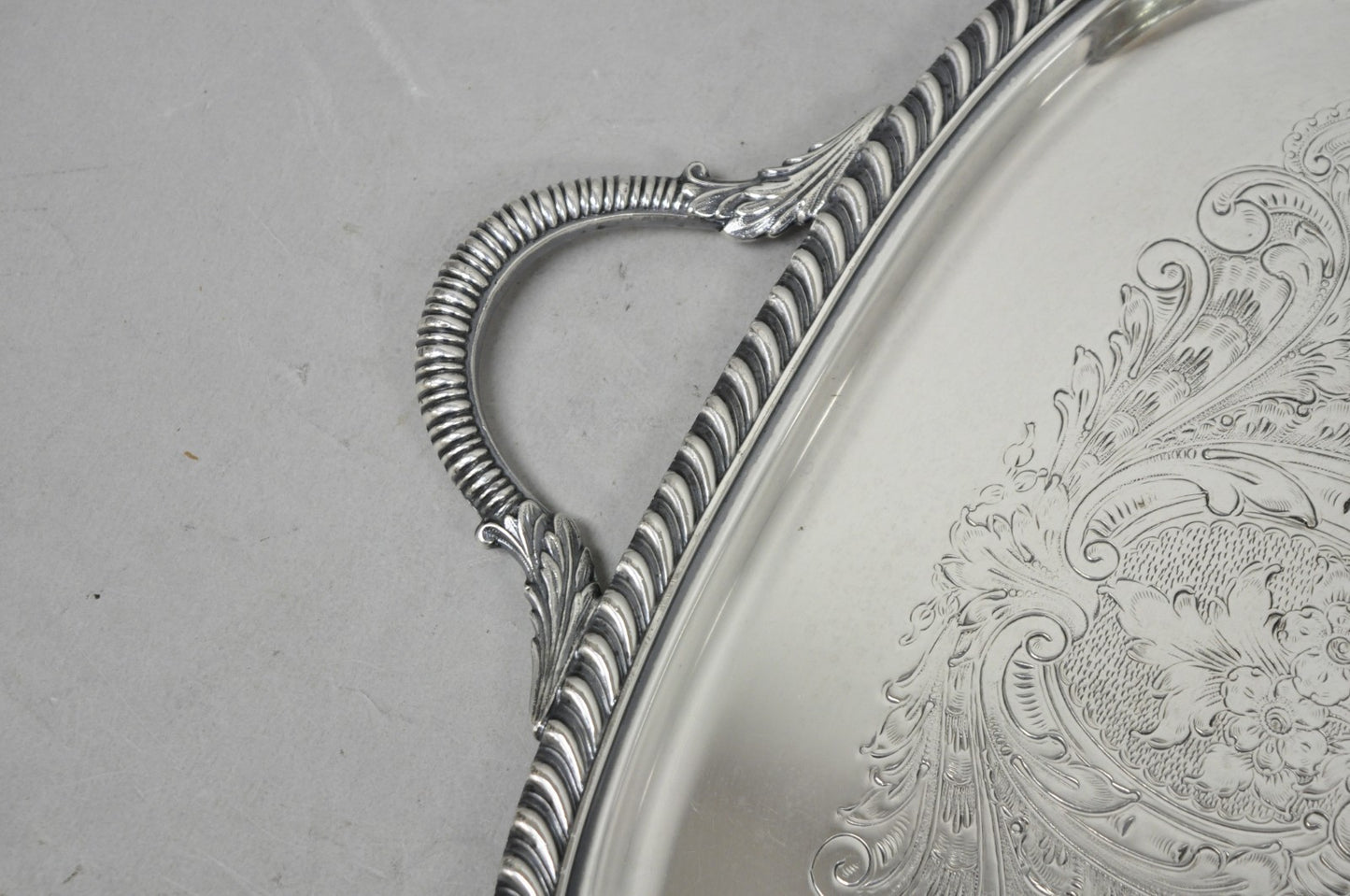 Vintage Sheffield Victorian Silver Plated Twin Handle Bar Serving Platter Tray