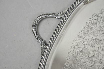 Vintage Sheffield Victorian Silver Plated Twin Handle Bar Serving Platter Tray