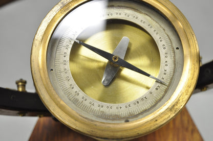 Antique Victorian Wood & Brass Tangent Galvanometer Lab Electrical Equipment