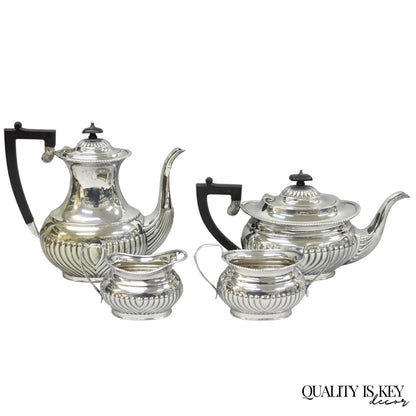 Antique English Sheffield B. Altman Art Deco Silver Plated Tea Service Set, 4 Pc