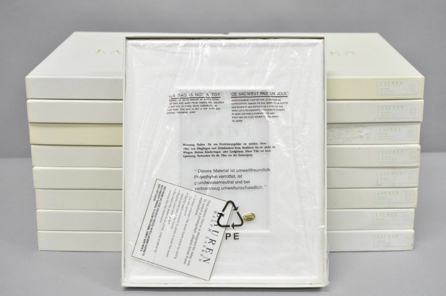 Ralph Lauren Silver Plated 4x6 Picture Frame MacKenzie Quilt Alphabet Motif NIB