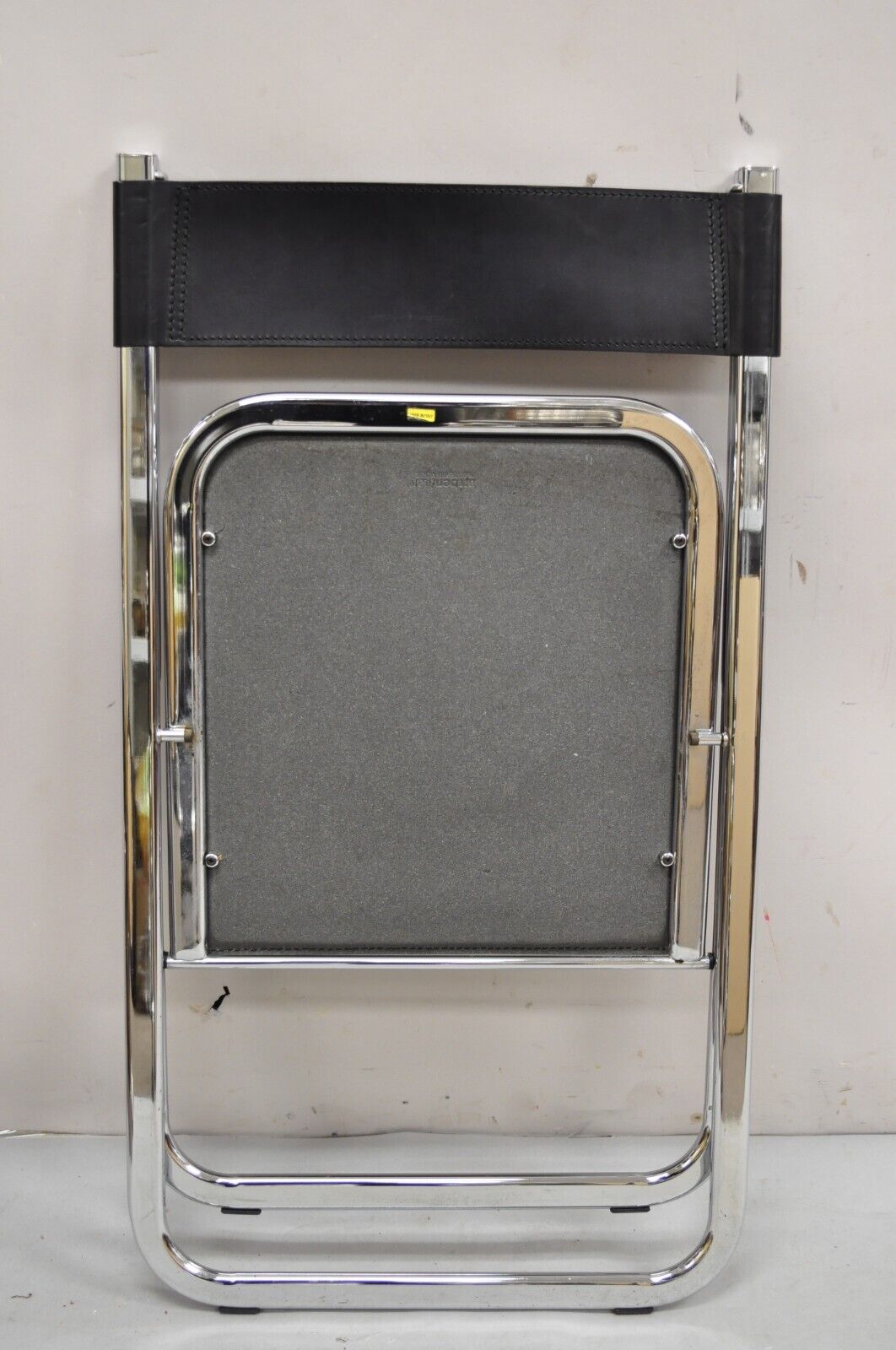Arrben Italy Italian Modern Chrome Black Leather Tamara Folding Chair (Single)