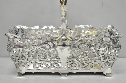 Antique Victorian Silver Plated Reticulated Scrollwork Bread Basket by Forbes