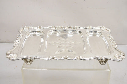 English Silver Mfg Co Victorian Silver Plated Meat Cutlery Serving Platter Tray