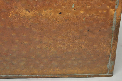 Antique French Country Primitive Copper & Wood Black Grain Painted Grain Bin