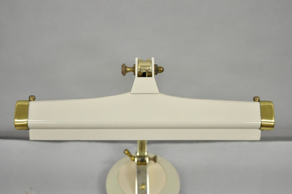 Vintage Cannon Mid Century Modern Enamel & Brass Space Age Adjustable Desk Lamp