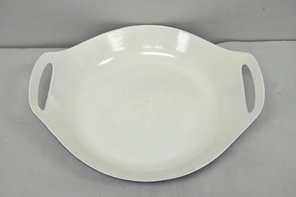 Vintage Michael Lax Copco Denmark Modern Blue Enamel Cast Iron Paella Dish Pan