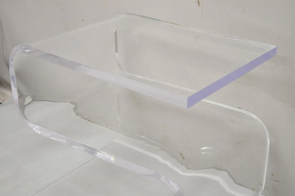 Vintage Mid Century Modern Clear Lucite Sculptural "S" Form" 3 Tier Side Table