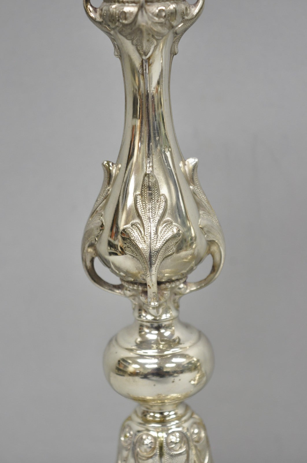 Antique Silver Plated WMF Warsaw Imperial Russia 12" Candlestick Holders - Pair