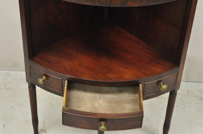 Antique Georgian Mahogany Bathroom Corner Washstand Sink Side Table with Drawer