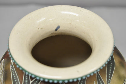 Antique Japanese Heavy Moriage Hand Painted Porcelain Oriental Bird Satsuma Vase