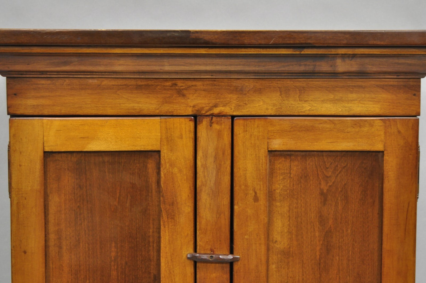 Vintage American Colonial Style Cherry Wood Wall Hanging Hutch Kitchen Cupboard