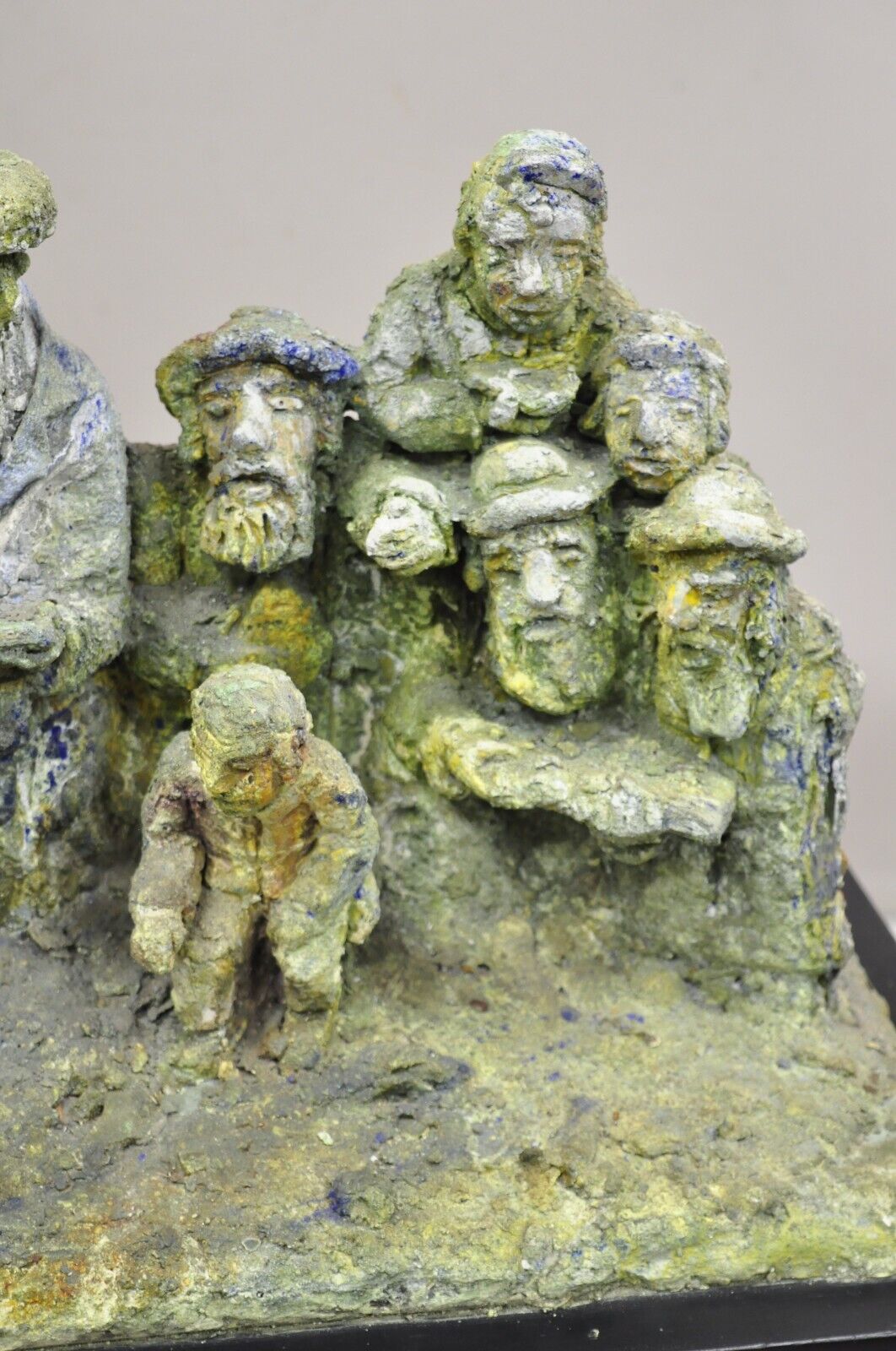 "Tashlich" by Samuel M Segal Judaism Vintage Brutalist Green Plaster Sculpture
