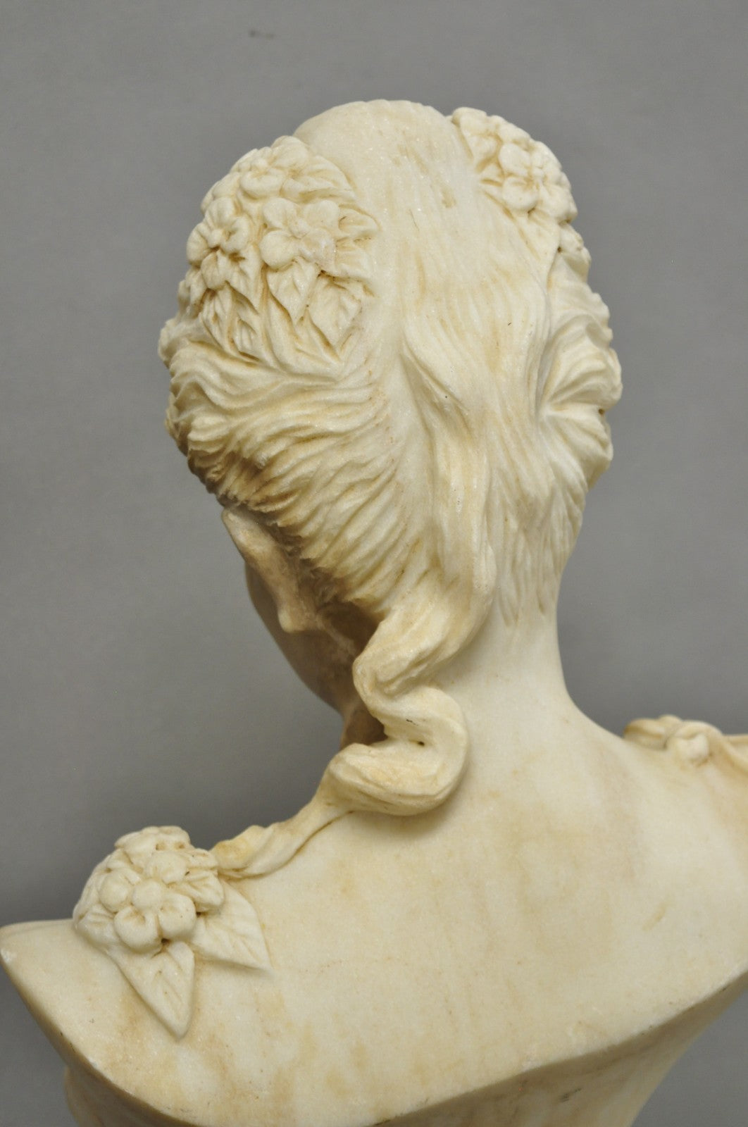 Vintage Victorian Style Carved Marble Young Lady Maiden Bust Statue Sculpture