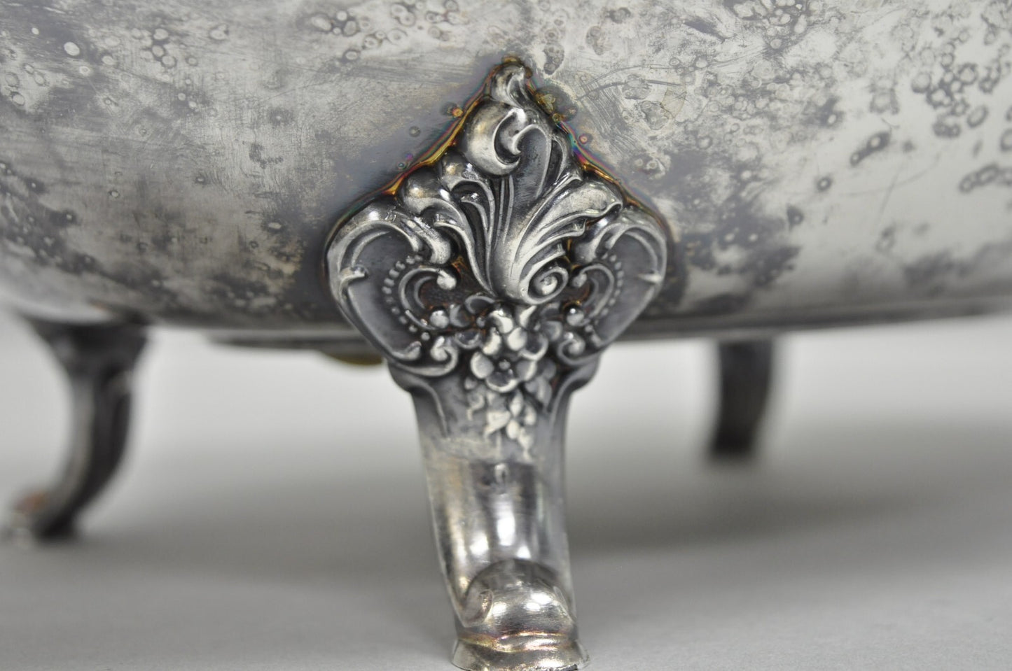 Vintage Baroque by Wallace Victorian Silver Plated Footed Centerpiece Fruit Bowl