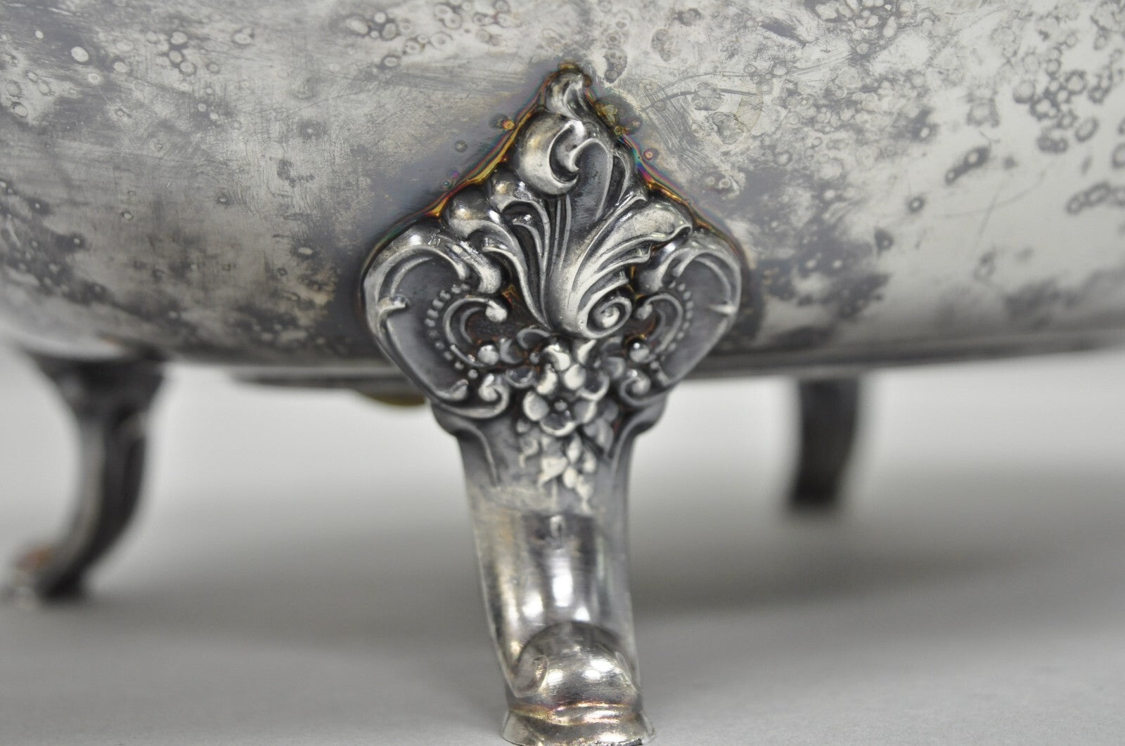 Vintage Baroque by Wallace Victorian Silver Plated Footed Centerpiece Fruit Bowl