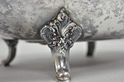 Vintage Baroque by Wallace Victorian Silver Plated Footed Centerpiece Fruit Bowl