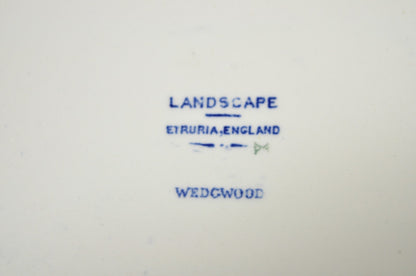Wedgwood Landscape Etruria Pattern Blue White Porcelain Covered Slop Pot Commode