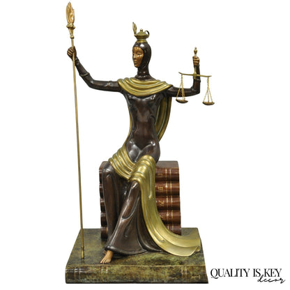 Erte (Romain De Tirtoff) "Justice" Limited 9/500 Bronze Goddess Sculpture 1984