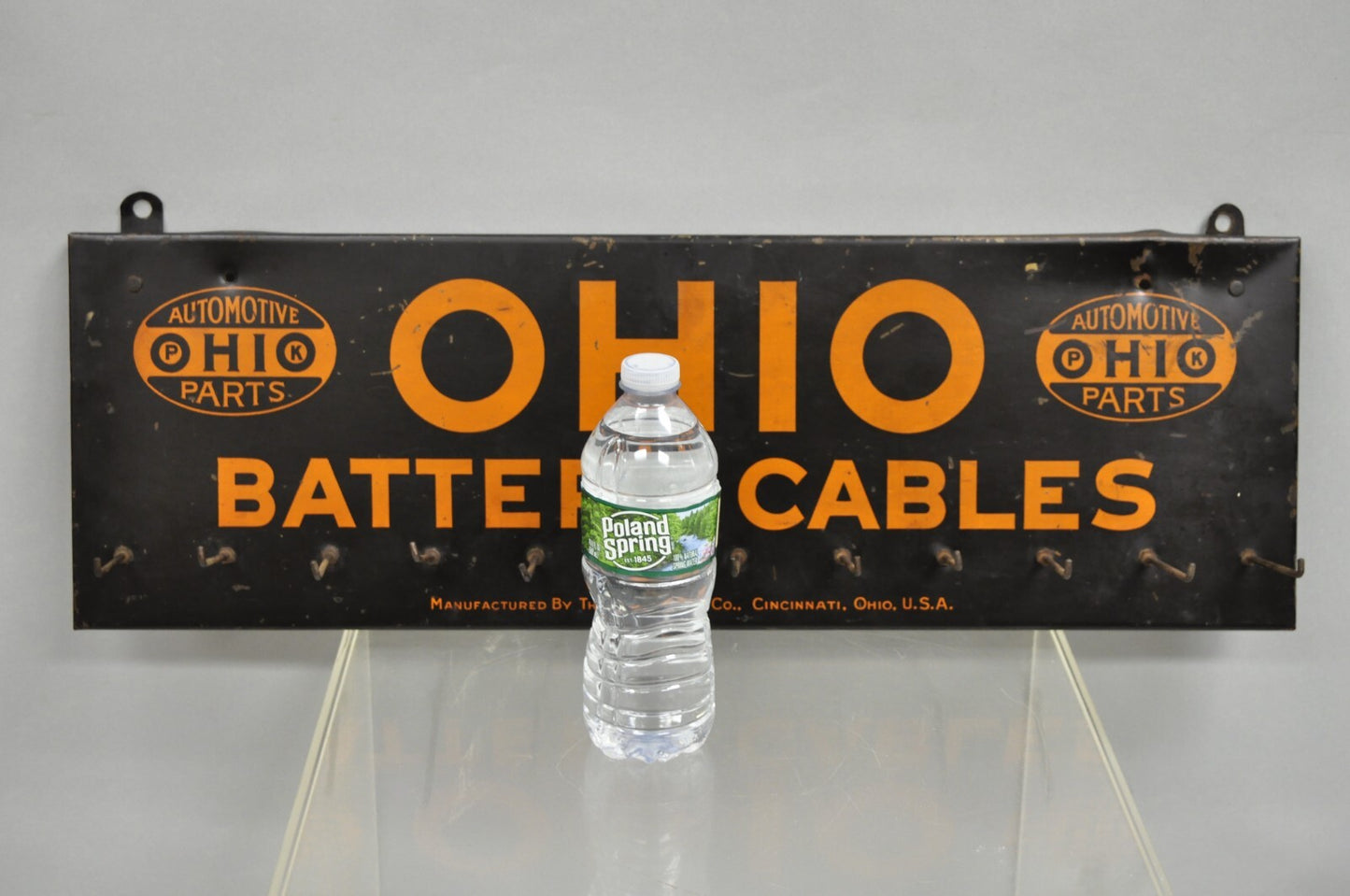Antique Ohio Battery Cables Tin Metal Black & Orange Store Parts Display