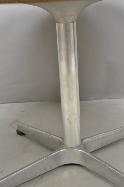Vintage Mid Century Modern Knoll Style Pedestal Base Marble Top Coffee Table