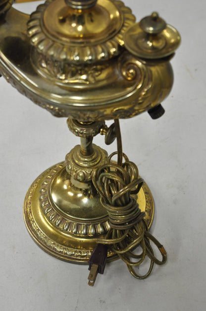Antique French Renaissance Bronze Gone With The Wind Genie Lantern Student Lamp