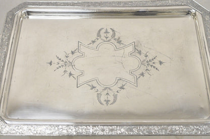 Antique Wilcox Victorian Aesthetic Movement Silver Plated Serving Platter Tray